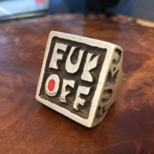 Fuk Off Ring, Sterling Silver