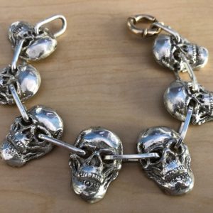 Skull Bracelet, Sterling Silver