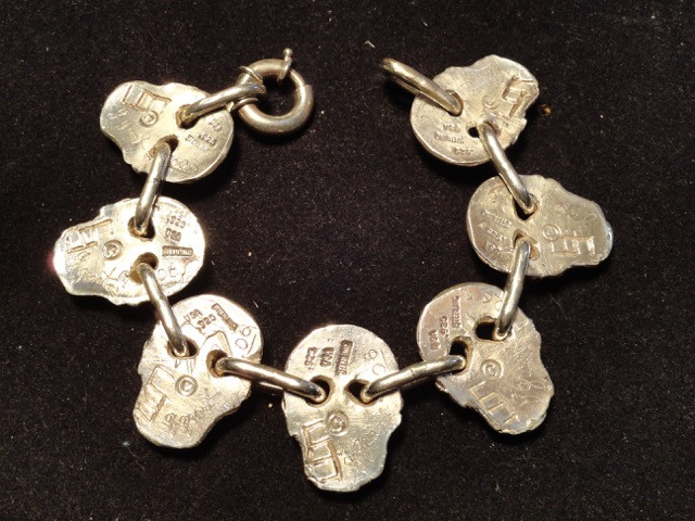Skull Bracelet, Sterling Silver - Image 2