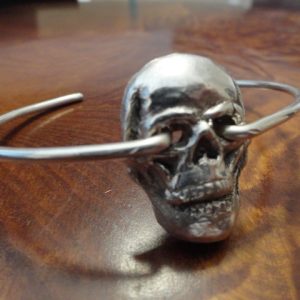 Skull Cuff Bracelet - Sterling Silver