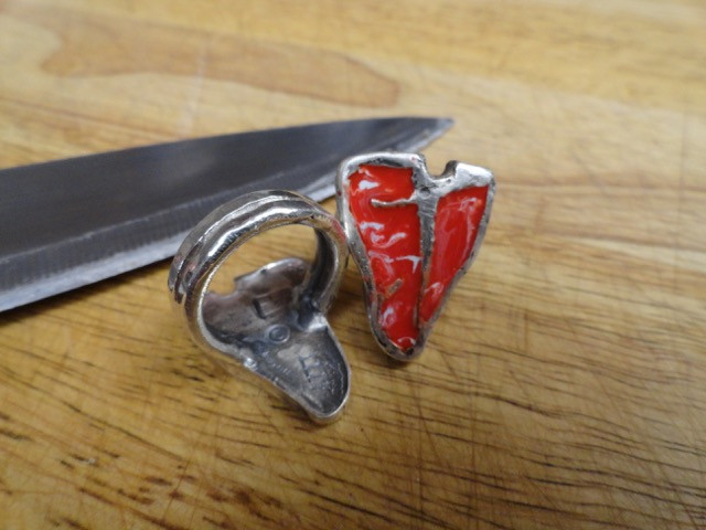 T-Bone Steak Ring, Sterling Silver