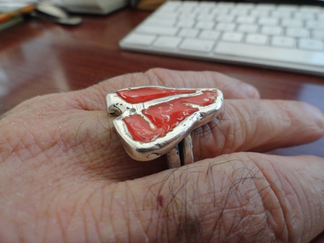 T-Bone Steak Ring, Sterling Silver