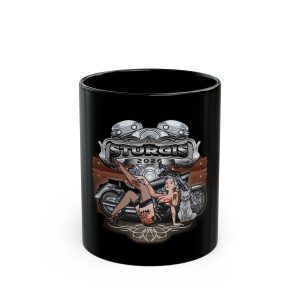 2026 Sturgis Rally 86th Anniversary, Silver Fox Pinup Girl, Coffee Mug, 11oz or 15oz
